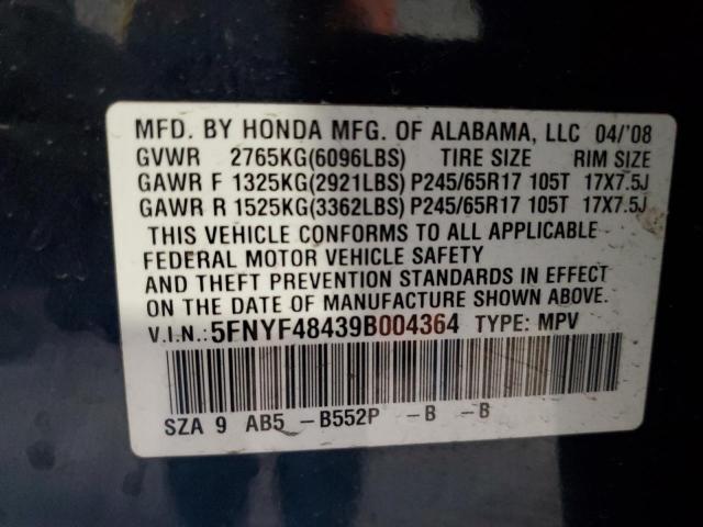 Photo 12 VIN: 5FNYF48439B004364 - HONDA PILOT 