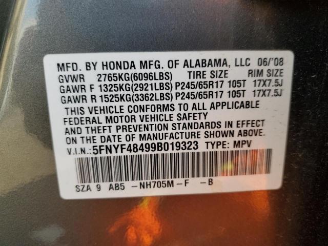 Photo 12 VIN: 5FNYF48499B019323 - HONDA PILOT EX 