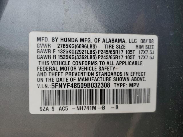 Photo 12 VIN: 5FNYF48509B032308 - HONDA PILOT 