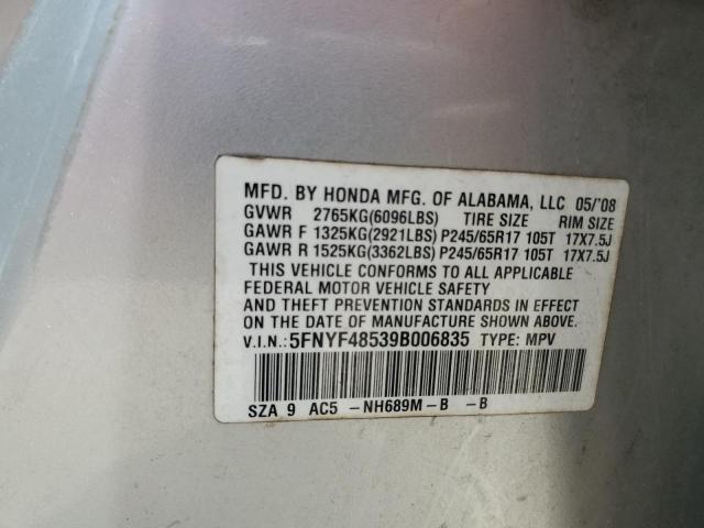 Photo 12 VIN: 5FNYF48539B006835 - HONDA PILOT 