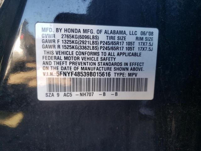 Photo 11 VIN: 5FNYF48539B015616 - HONDA PILOT 