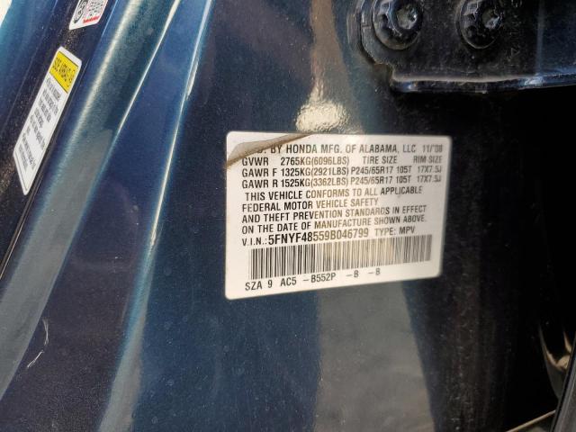 Photo 12 VIN: 5FNYF48559B046799 - HONDA PILOT EXL 