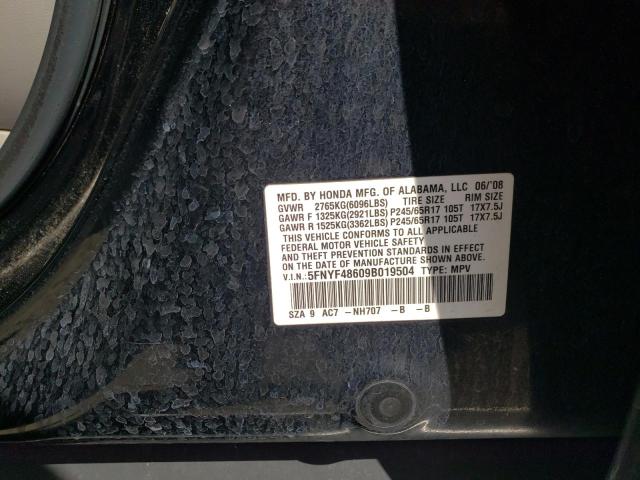 Photo 13 VIN: 5FNYF48609B019504 - HONDA PILOT EXL 