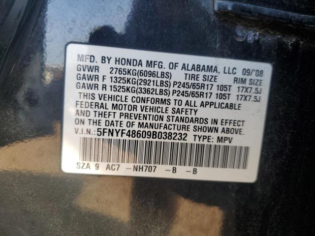 Photo 12 VIN: 5FNYF48609B038232 - HONDA PILOT EXL 