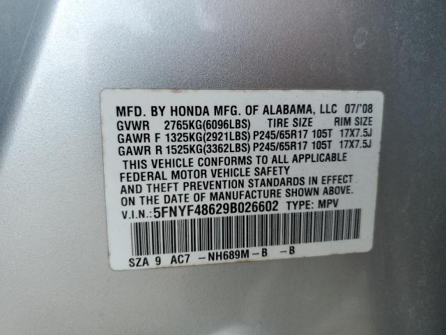 Photo 12 VIN: 5FNYF48629B026602 - HONDA PILOT 