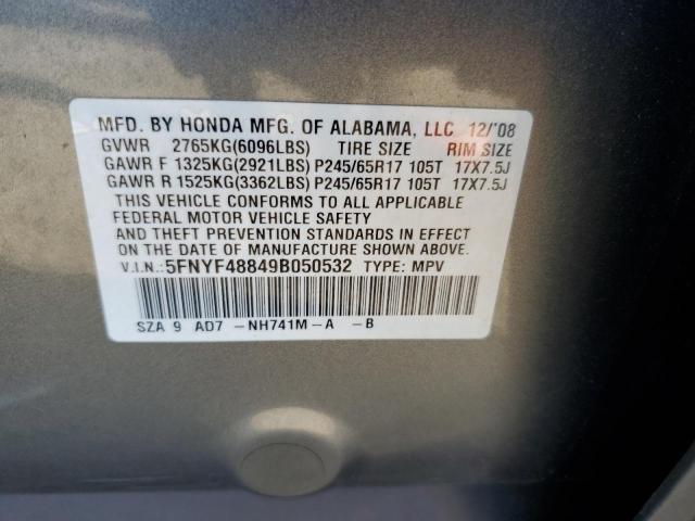 Photo 12 VIN: 5FNYF48849B050532 - HONDA PILOT 