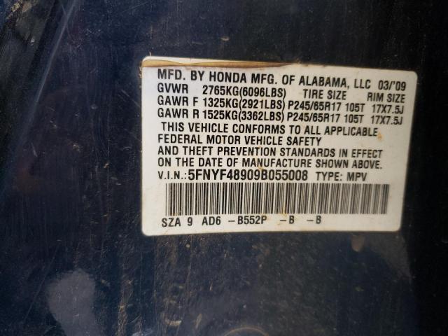 Photo 12 VIN: 5FNYF48909B055008 - HONDA PILOT 