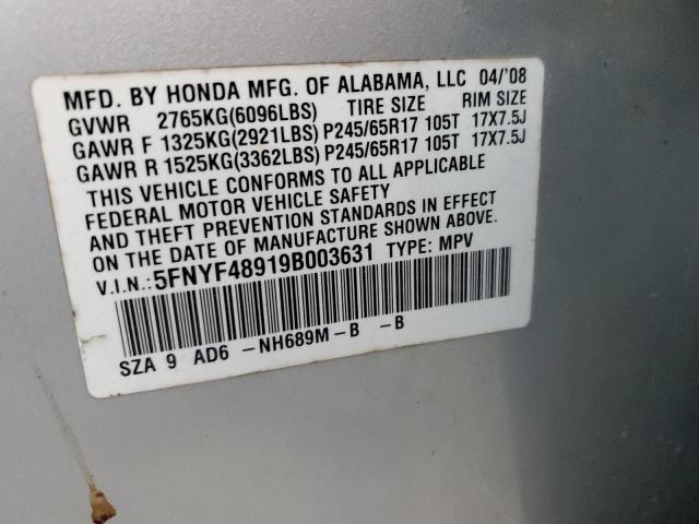 Photo 12 VIN: 5FNYF48919B003631 - HONDA PILOT 