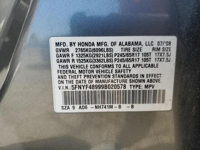 Photo 12 VIN: 5FNYF48999B020578 - HONDA PILOT 