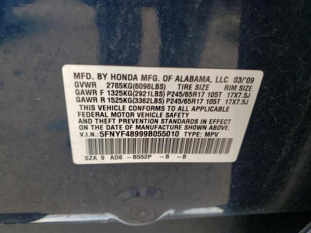 Photo 12 VIN: 5FNYF48999B055010 - HONDA PILOT 