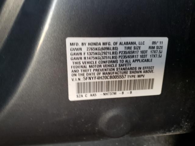 Photo 9 VIN: 5FNYF4H20CB005557 - HONDA PILOT LX 