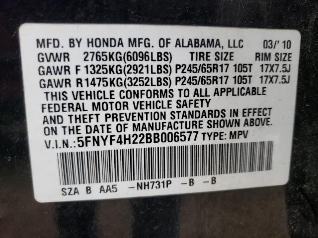 Photo 9 VIN: 5FNYF4H22BB006577 - HONDA PILOT LX 