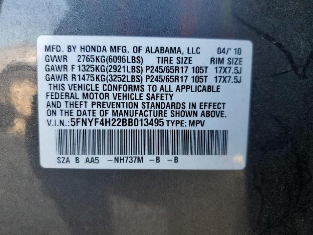 Photo 13 VIN: 5FNYF4H22BB013495 - HONDA PILOT LX 