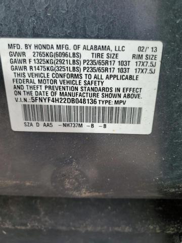 Photo 11 VIN: 5FNYF4H22DB048136 - HONDA PILOT LX 