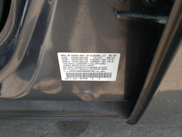 Photo 9 VIN: 5FNYF4H24AB008135 - HONDA PILOT LX 