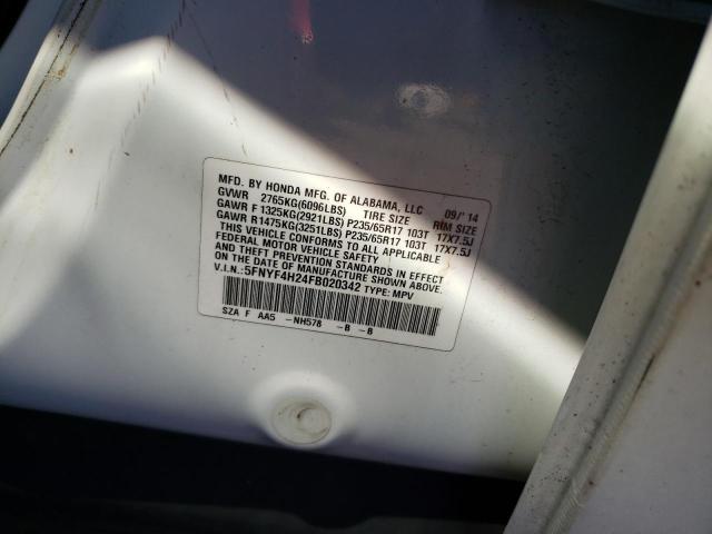 Photo 12 VIN: 5FNYF4H24FB020342 - HONDA PILOT LX 