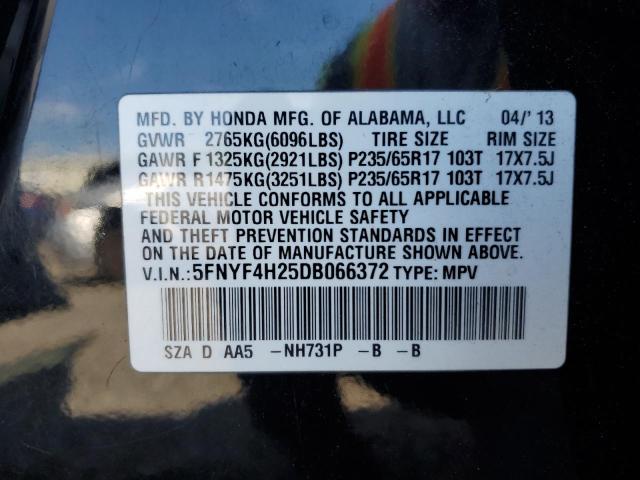 Photo 13 VIN: 5FNYF4H25DB066372 - HONDA PILOT 