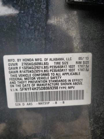 Photo 12 VIN: 5FNYF4H25DB069398 - HONDA PILOT LX 