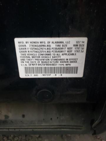 Photo 12 VIN: 5FNYF4H25FB044651 - HONDA PILOT LX 