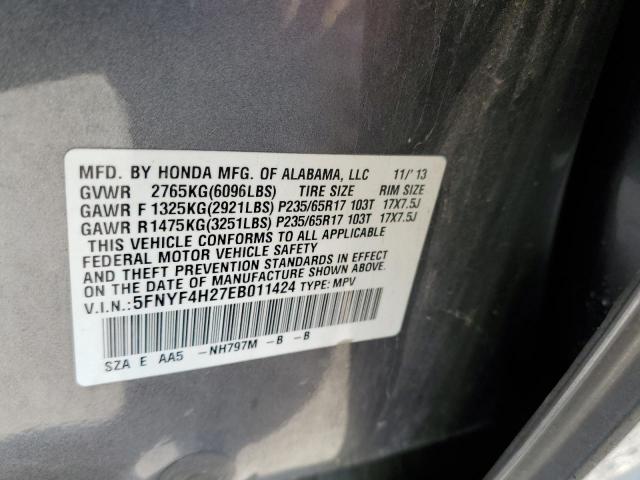 Photo 9 VIN: 5FNYF4H27EB011424 - HONDA PILOT LX 