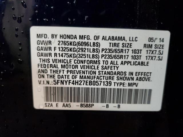 Photo 13 VIN: 5FNYF4H27EB057139 - HONDA PILOT 