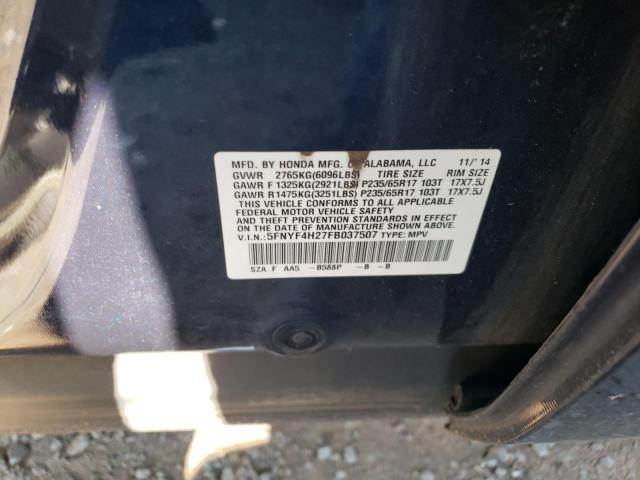 Photo 11 VIN: 5FNYF4H27FB037507 - HONDA PILOT LX 