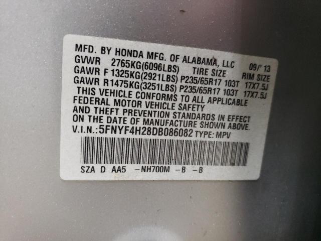 Photo 12 VIN: 5FNYF4H28DB086082 - HONDA PILOT 