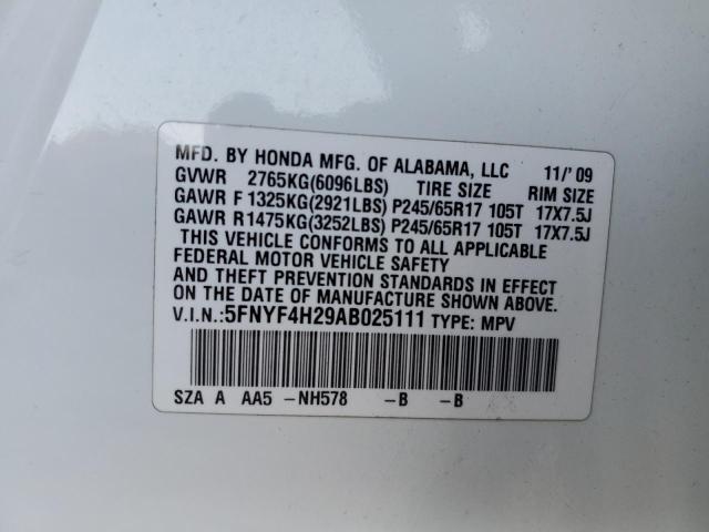 Photo 12 VIN: 5FNYF4H29AB025111 - HONDA PILOT 