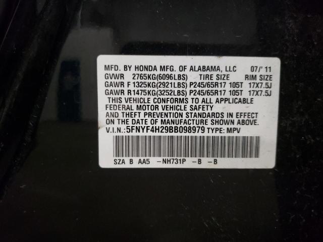 Photo 12 VIN: 5FNYF4H29BB098979 - HONDA PILOT LX 