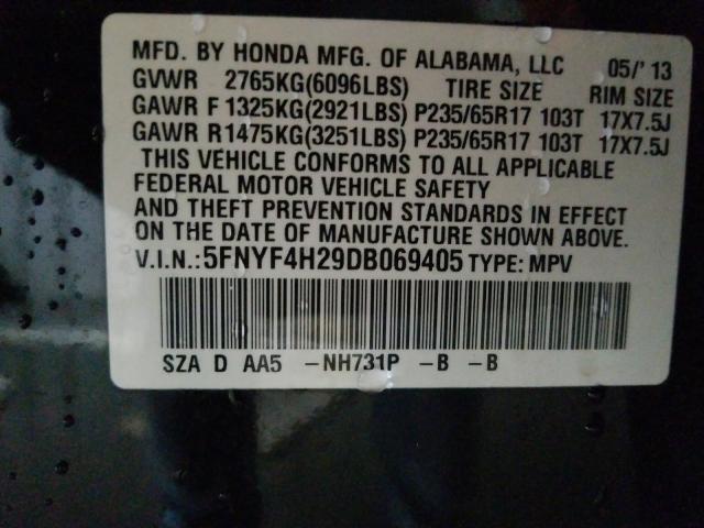 Photo 9 VIN: 5FNYF4H29DB069405 - HONDA PILOT LX 