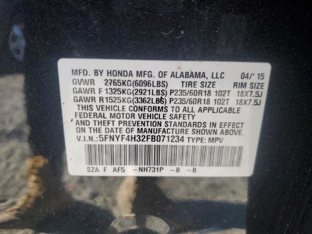 Photo 12 VIN: 5FNYF4H32FB071234 - HONDA PILOT SE 