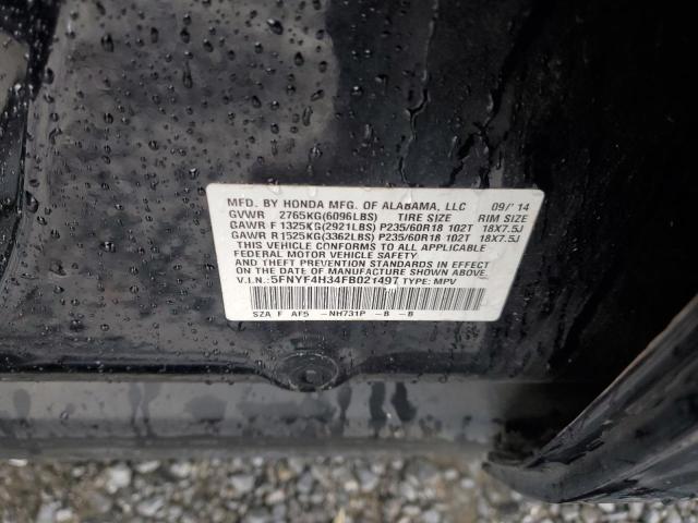 Photo 12 VIN: 5FNYF4H34FB021497 - HONDA PILOT SE 