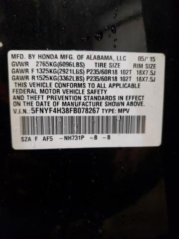 Photo 12 VIN: 5FNYF4H38FB078267 - HONDA PILOT 