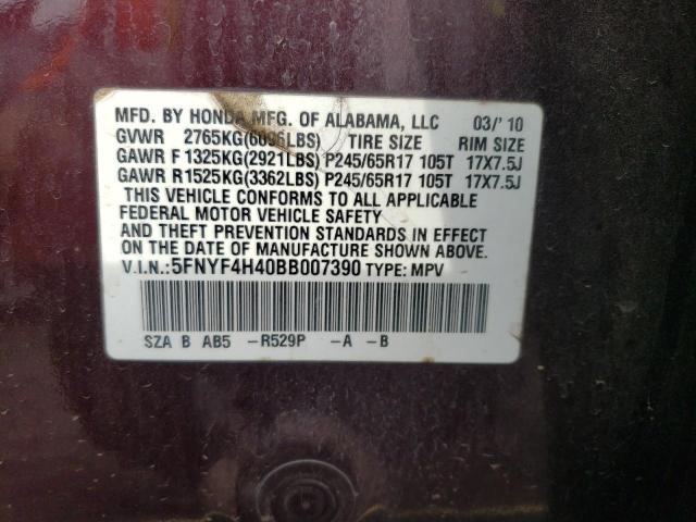 Photo 12 VIN: 5FNYF4H40BB007390 - HONDA PILOT EX 