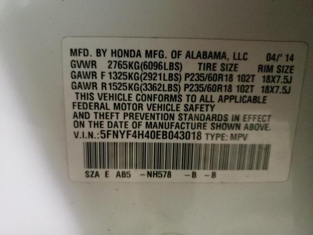 Photo 13 VIN: 5FNYF4H40EB043018 - HONDA PILOT EX 