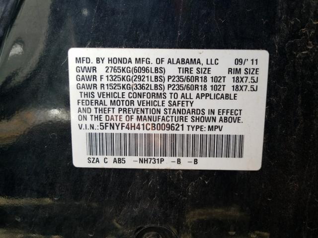 Photo 9 VIN: 5FNYF4H41CB009621 - HONDA PILOT EX 