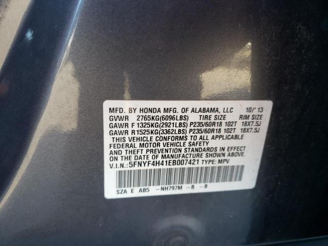 Photo 9 VIN: 5FNYF4H41EB007421 - HONDA PILOT EX 