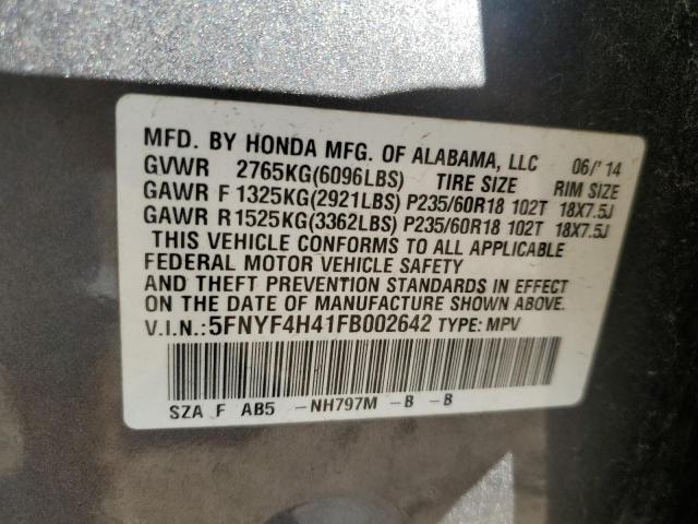 Photo 11 VIN: 5FNYF4H41FB002642 - HONDA PILOT 