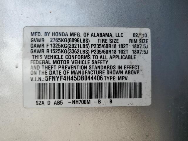 Photo 12 VIN: 5FNYF4H45DB044406 - HONDA PILOT 