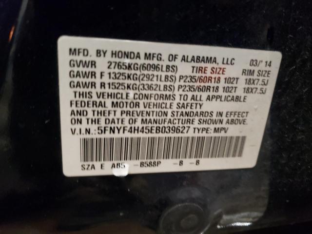 Photo 12 VIN: 5FNYF4H45EB039627 - HONDA PILOT 