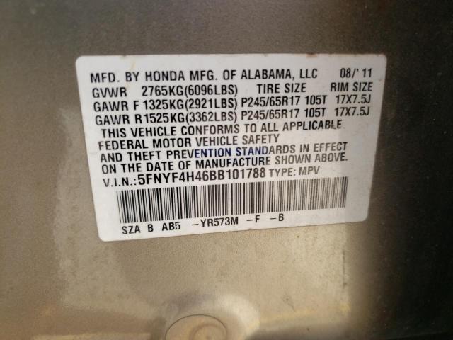 Photo 12 VIN: 5FNYF4H46BB101788 - HONDA PILOT EX 