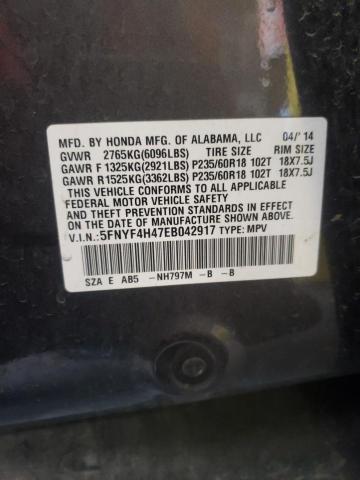 Photo 9 VIN: 5FNYF4H47EB042917 - HONDA PILOT EX 