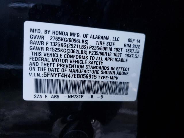 Photo 9 VIN: 5FNYF4H47EB056915 - HONDA PILOT EX 