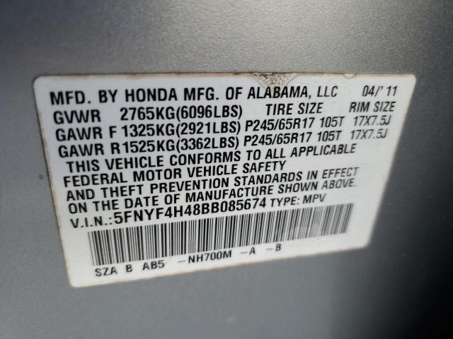 Photo 11 VIN: 5FNYF4H48BB085674 - HONDA PILOT EX 