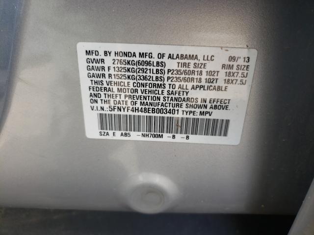 Photo 9 VIN: 5FNYF4H48EB003401 - HONDA PILOT EX 