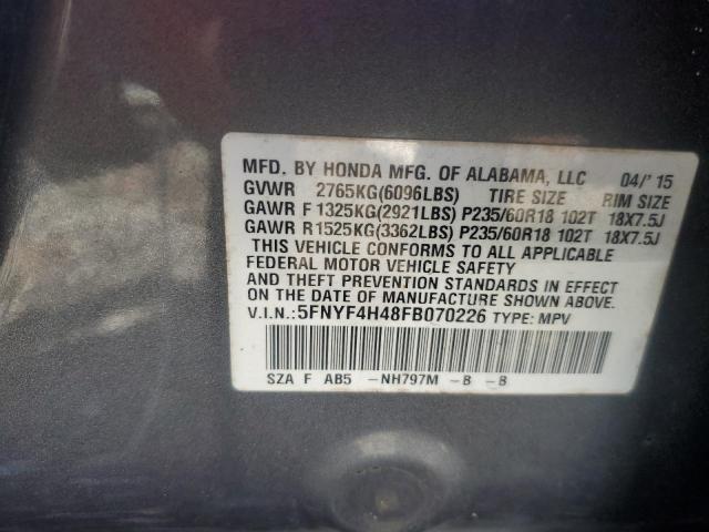 Photo 13 VIN: 5FNYF4H48FB070226 - HONDA PILOT EX 