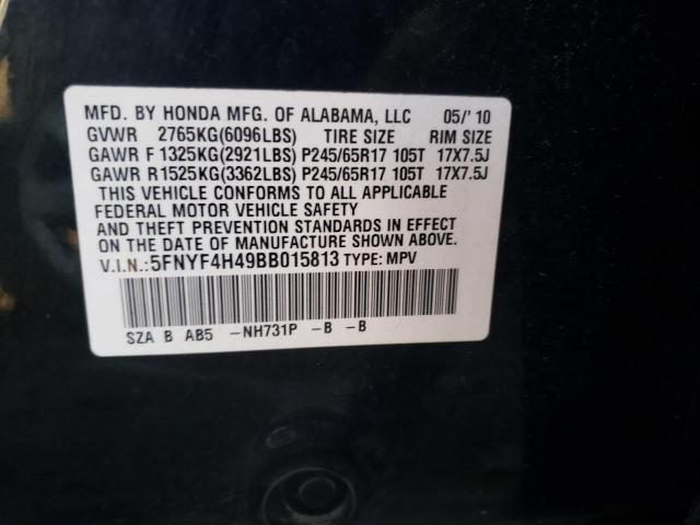 Photo 11 VIN: 5FNYF4H49BB015813 - HONDA PILOT 