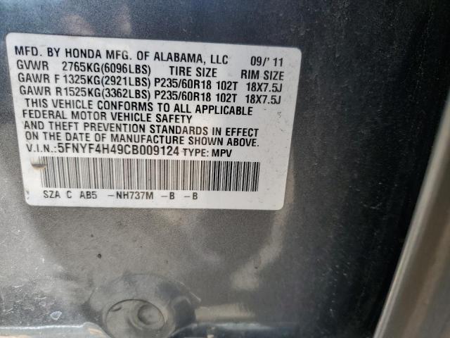 Photo 12 VIN: 5FNYF4H49CB009124 - HONDA PILOT 