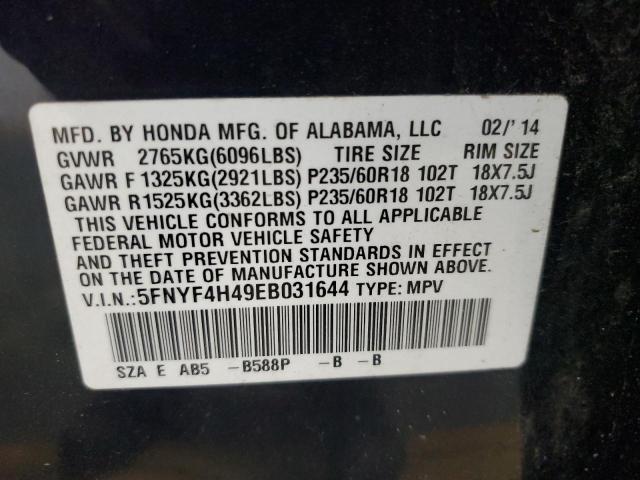 Photo 11 VIN: 5FNYF4H49EB031644 - HONDA PILOT 