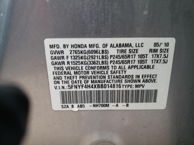 Photo 9 VIN: 5FNYF4H4XBB014816 - HONDA PILOT EX 